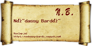 Nádassy Bardó névjegykártya